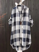 Bobbi Noir et blanc à carreaux | Chemise longue boutonnée