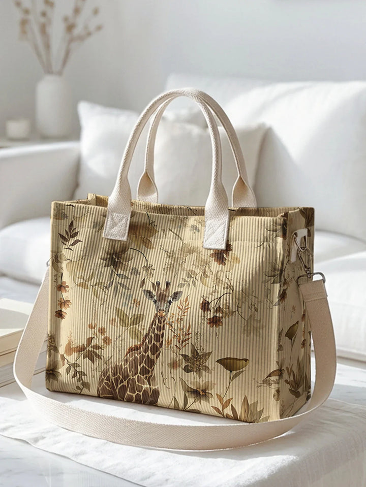 Gigi la Girafe | Sac cabas en velours côtelé