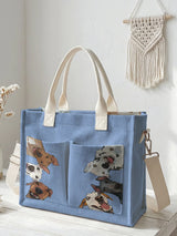 Toutous en Fête | Sac cabas en velours côtelé