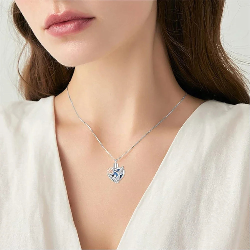 Hummingbird Heart Urn Necklace