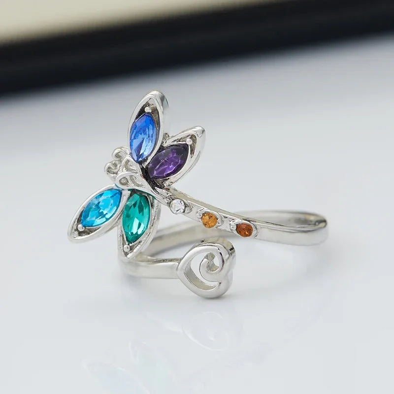 Vintage Dragonfly Adjustable Ring