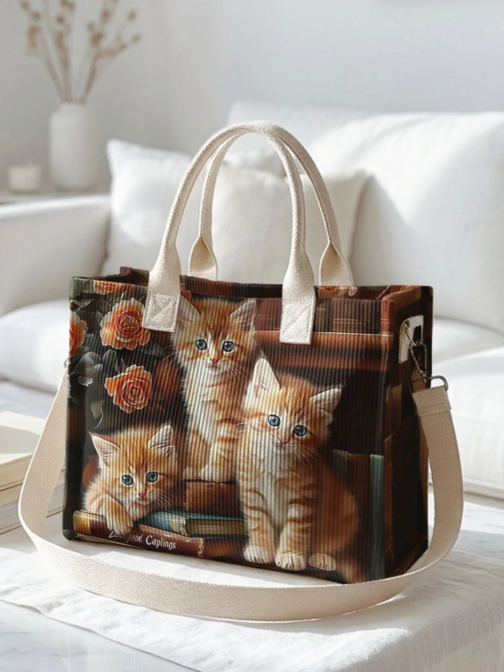 Caramel le Chat | Sac cabas en velours côtelé