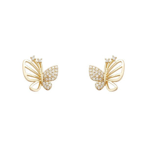 Elegant Zircon Butterfly Stud Earrings