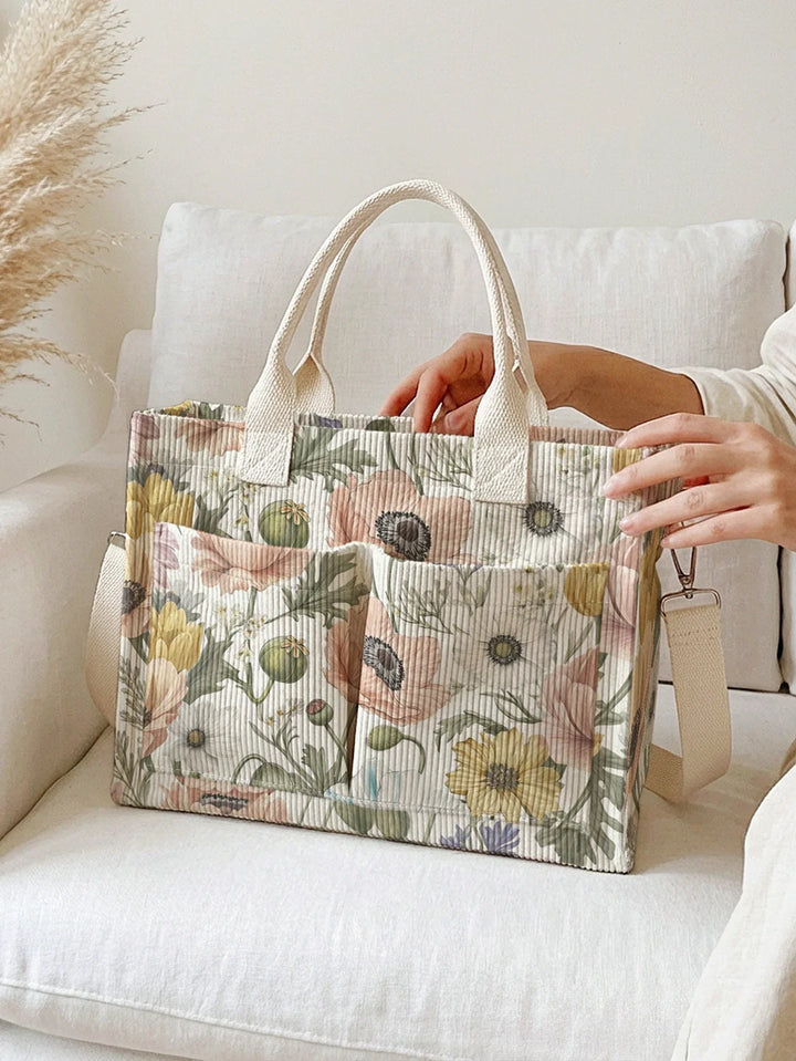 Anémone | Sac cabas en velours côtelé