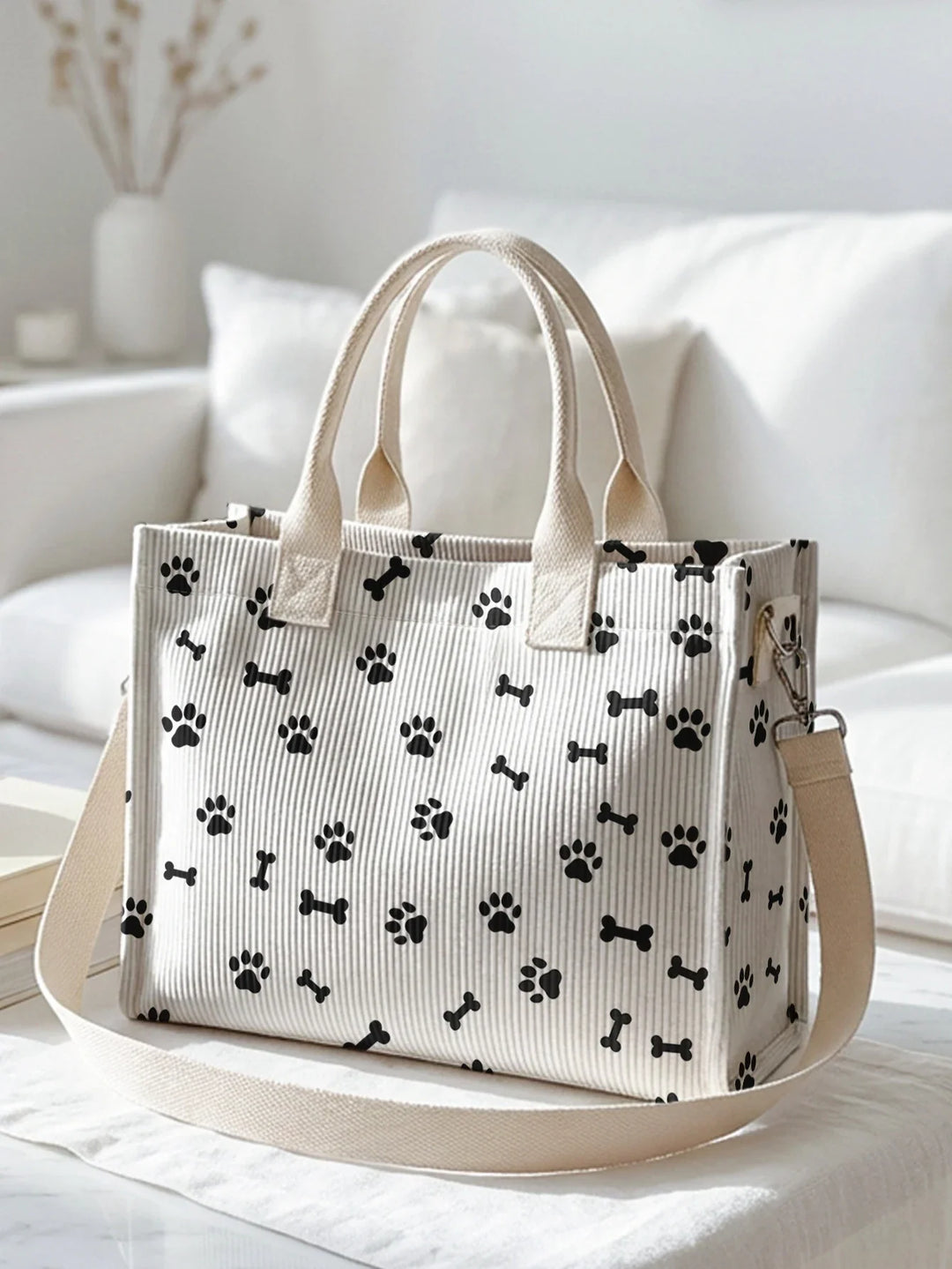 Pattes de Chien | Sac cabas en velours côtelé