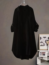 Bobbi Noir | Chemise longue boutonnée