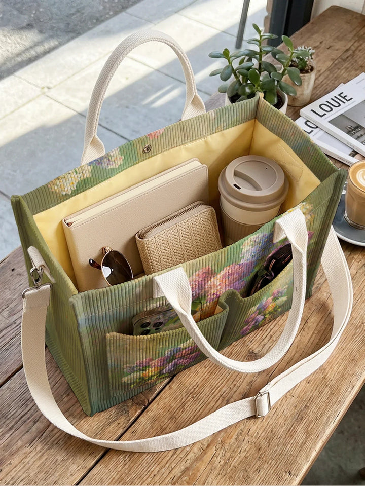 Hortensia | Sac cabas en velours côtelé