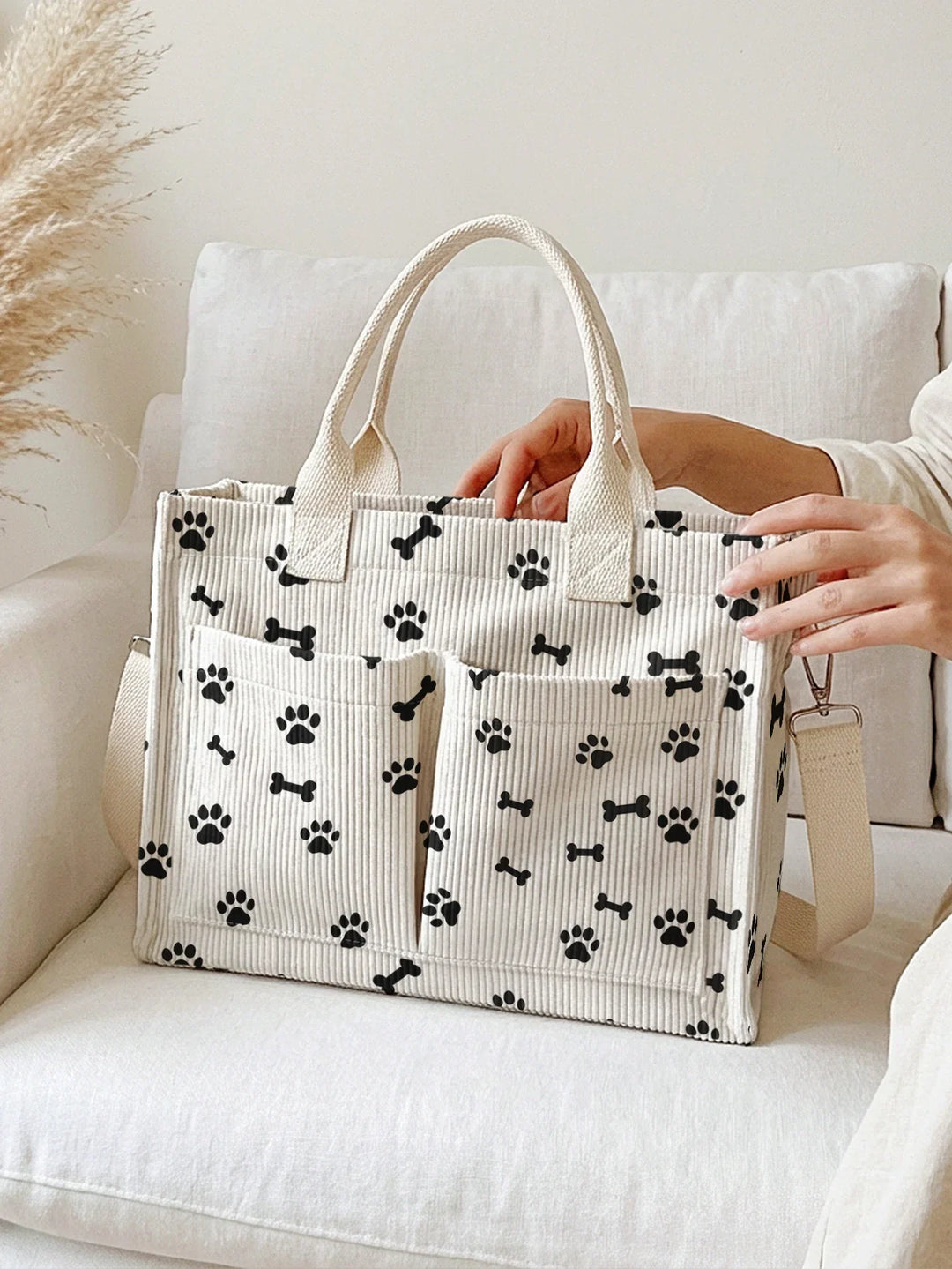 Pattes de Chien | Sac cabas en velours côtelé