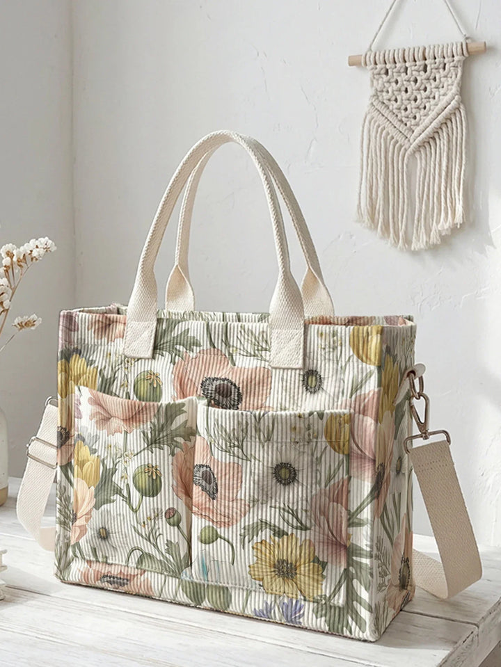 Anémone | Sac cabas en velours côtelé