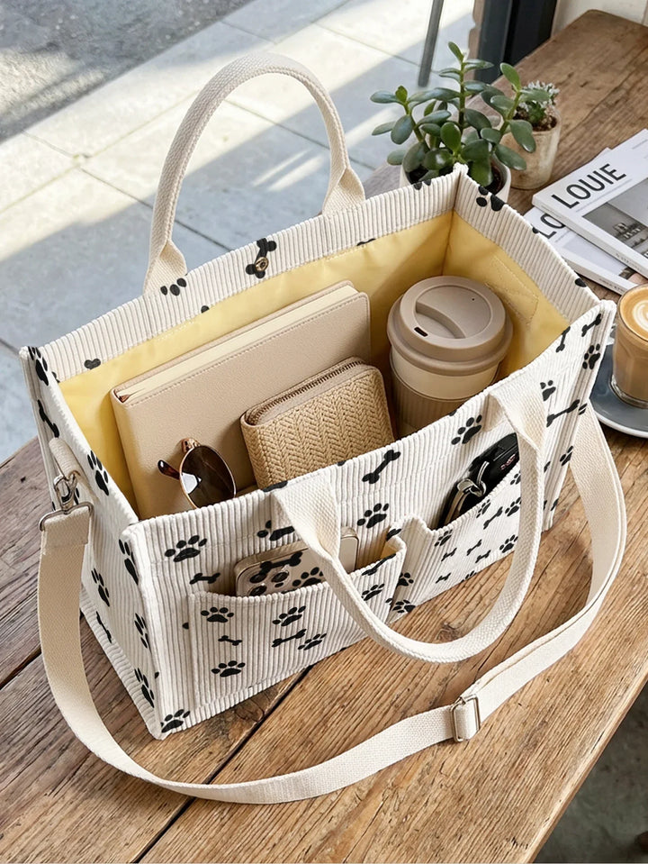 Pattes de Chien | Sac cabas en velours côtelé