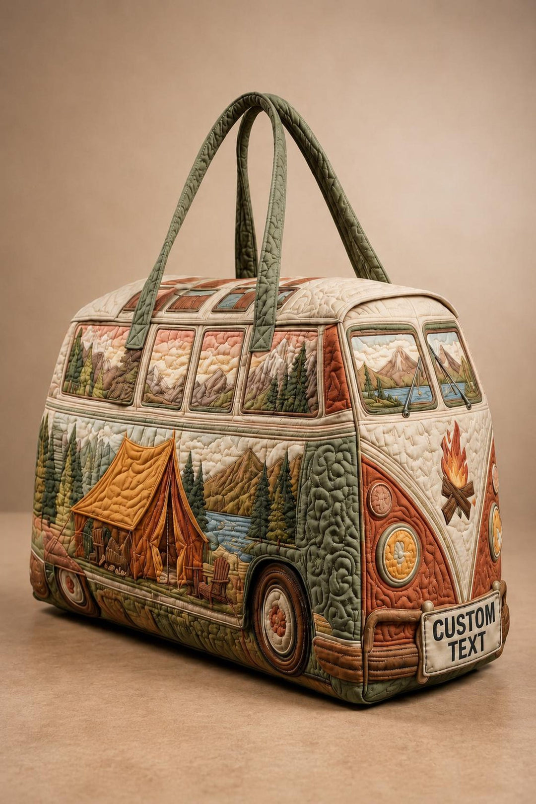 Patricia | Sac de voyage matelassé au camping forestier rétro