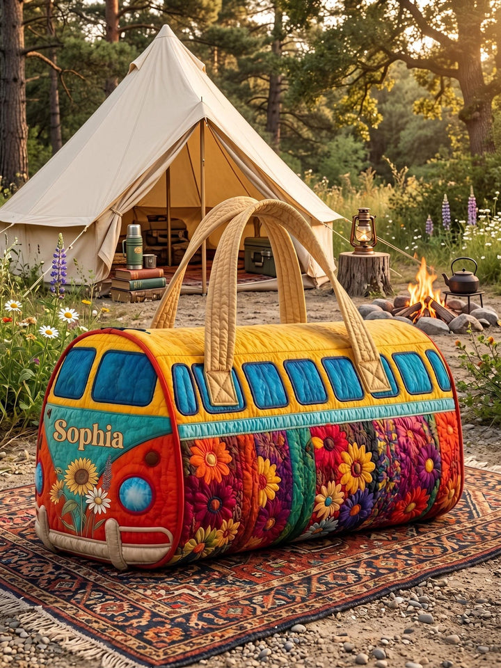 Mathilde | Sac de voyage matelassé aux fleurs ensoleillées