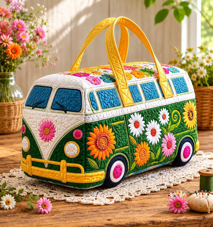 Caroline | Sac de voyage matelassé au tournesol rétro