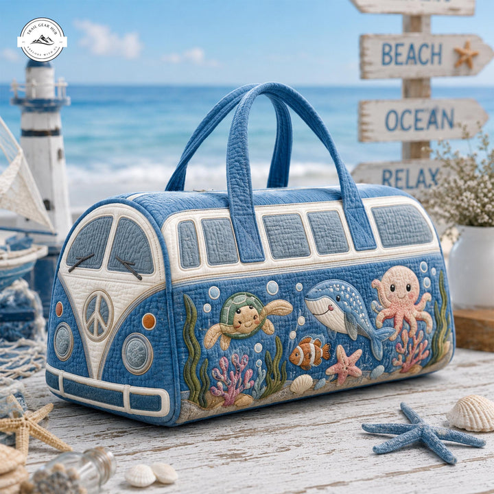 Amélie | Sac de voyage matelassé au van et animaux marins