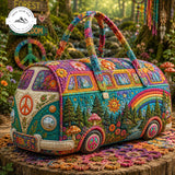 Michelle | Sac de voyage matelassé au symbole de paix hippie
