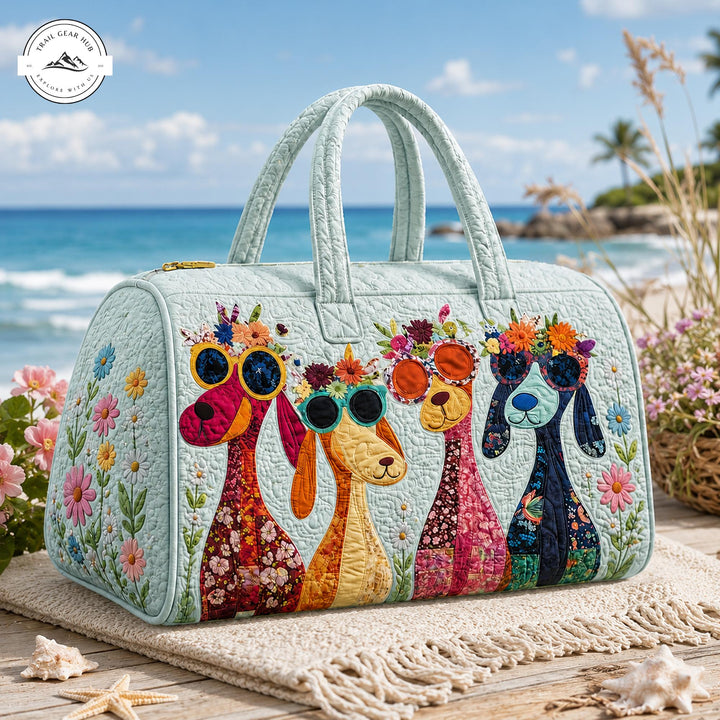 Sophie | Sac de voyage matelassé aux chiots fleuris