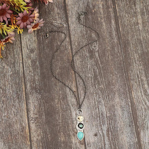 Turquoise Owl Wisdom Bar Necklace