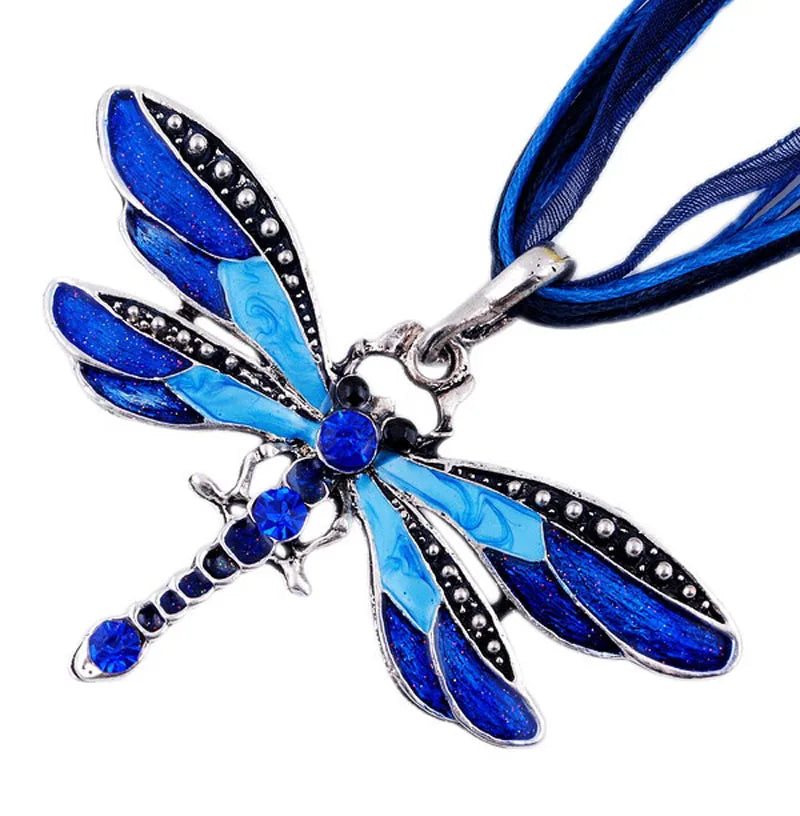 Crystal Dragonfly Pendant Necklace