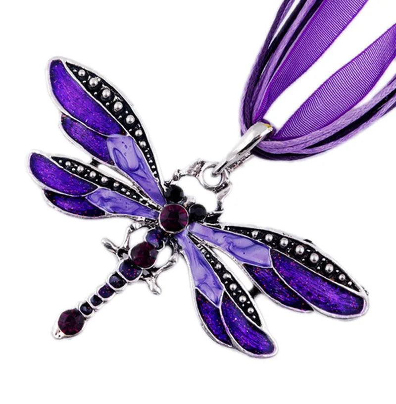 Crystal Dragonfly Pendant Necklace