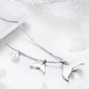 Whale Tail Pearl Ocean Necklace