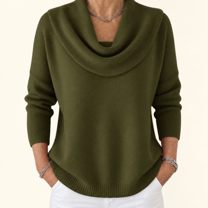 Vionne | Pull à col drapé