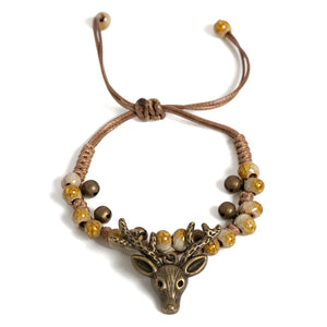 Handcrafted Ceramic Fawn Charm Bracelet