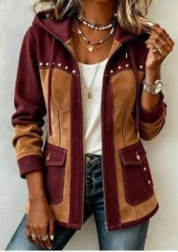 Camille | Veste à capuche style patchwork