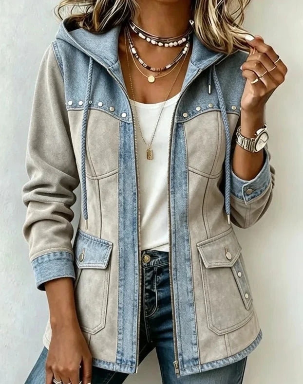 Camille | Veste à capuche style patchwork