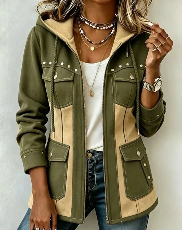 Camille | Veste à capuche style patchwork