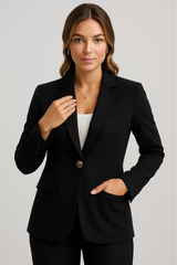 Blazer noir à un bouton