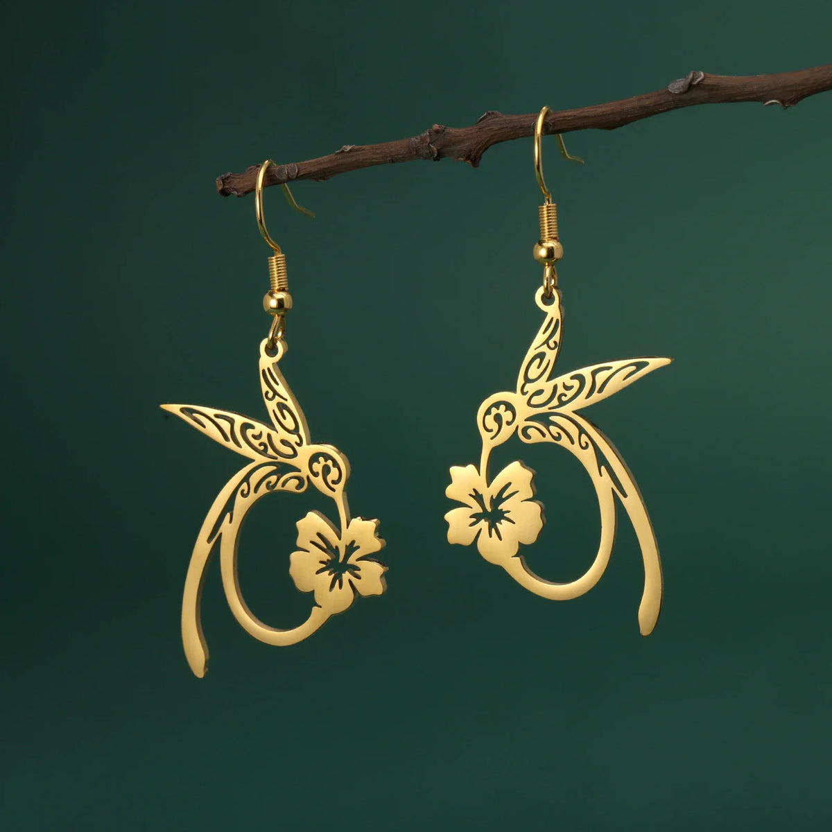 Hummingbird Spirit Stainless Steel Earrings