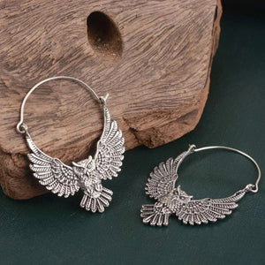 Vintage Bohemian Owl Statement Earrings