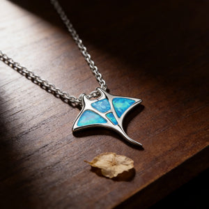 Manta Ray Blue Opal Necklace