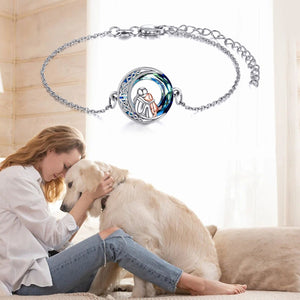 Sterling Silver Adjustable Dog Charm Bracelet