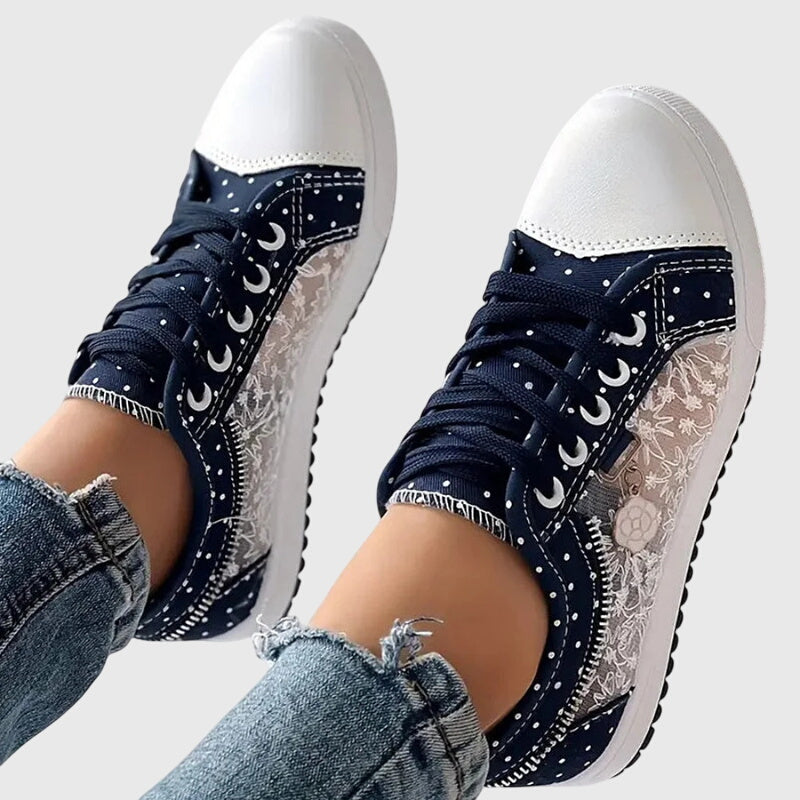 Géa | Baskets effet jean et dentelle