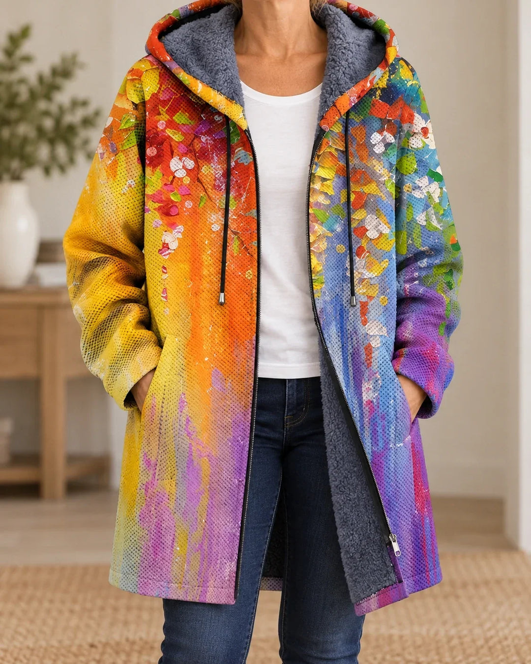 Cynthia | Cardigan à capuche artistique