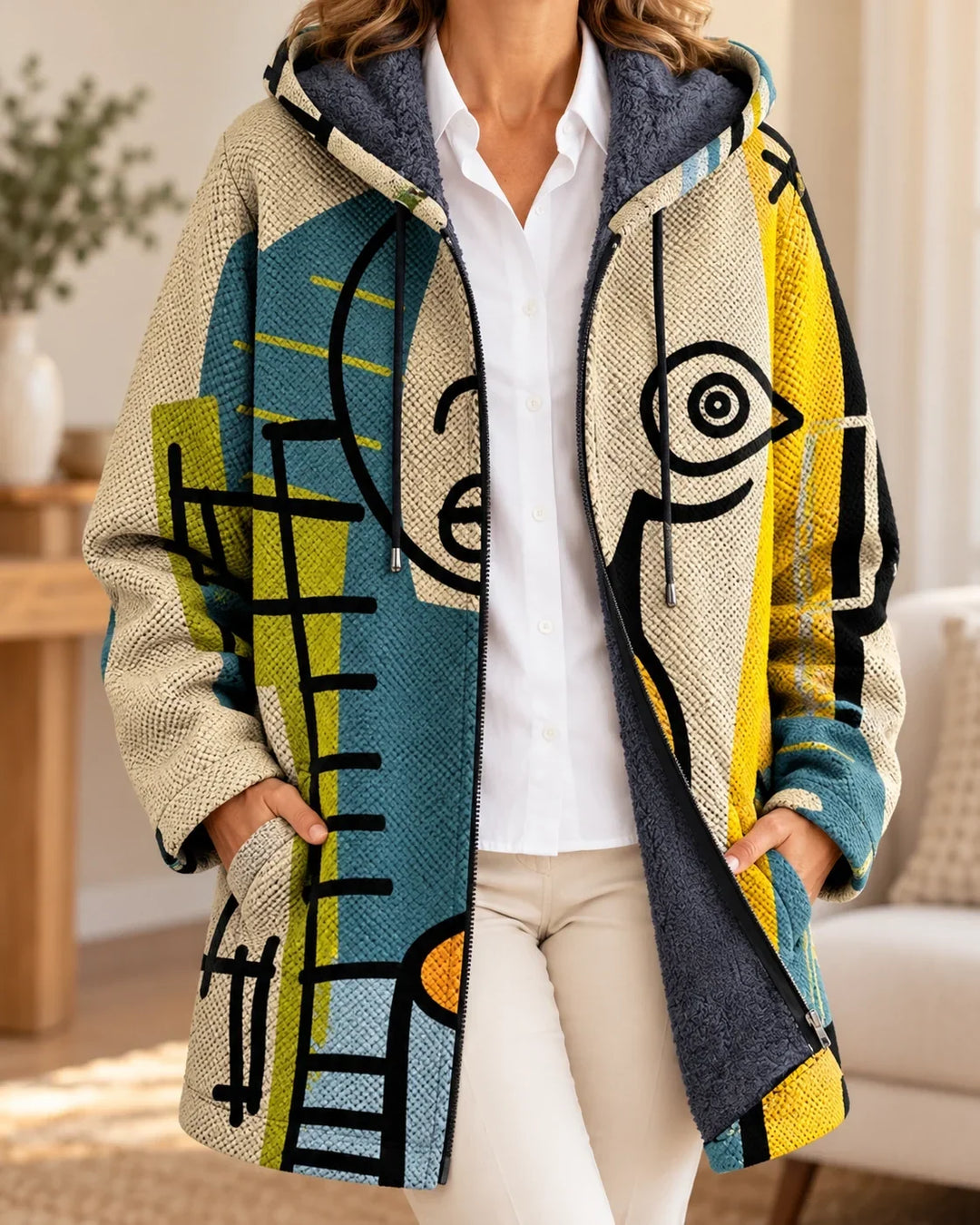 Gareth | Cardigan à capuche artistique