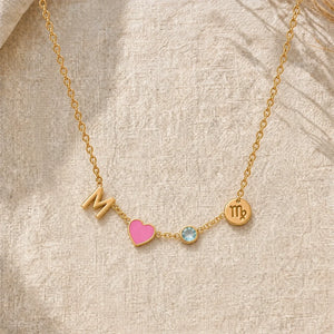 Gepersonaliseerde Ketting met Hartje & Initiaal