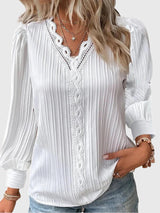 Andrea | Blouse élégante à col en V côtelé
