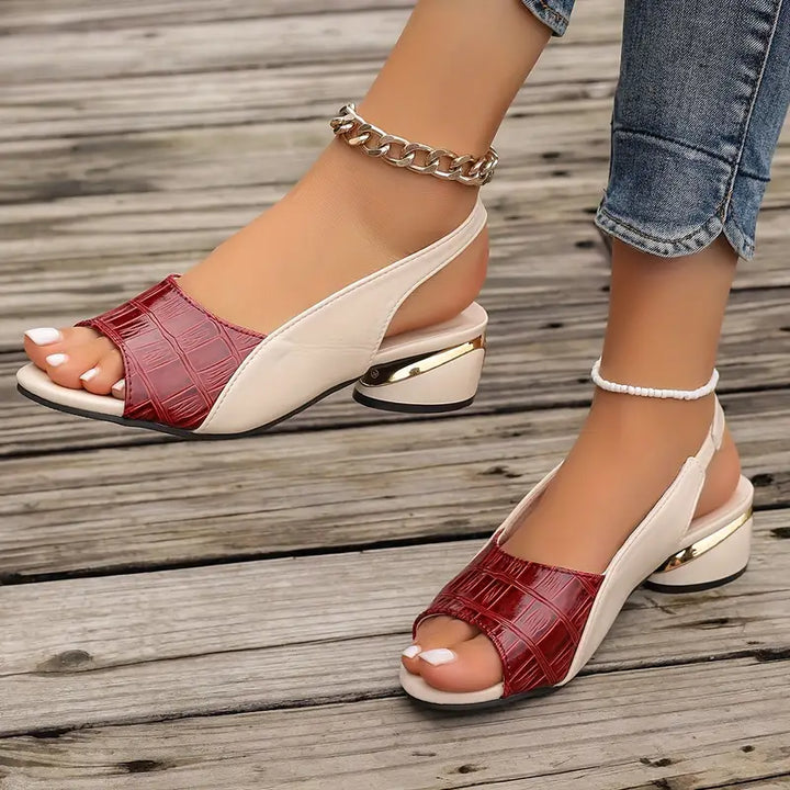 Rosalie | Sandales slingback à bout ouvert effet croco