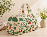 Agathe | Sac de voyage matelassé au van et fleurs sauvages
