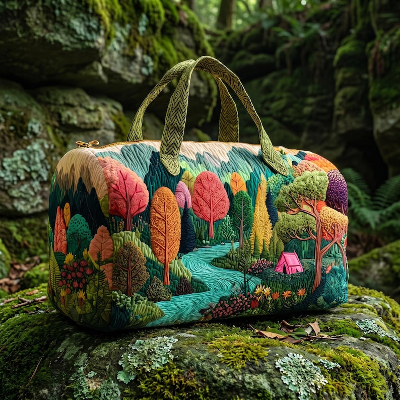 Marie | Sac de voyage matelassé à la forêt colorée