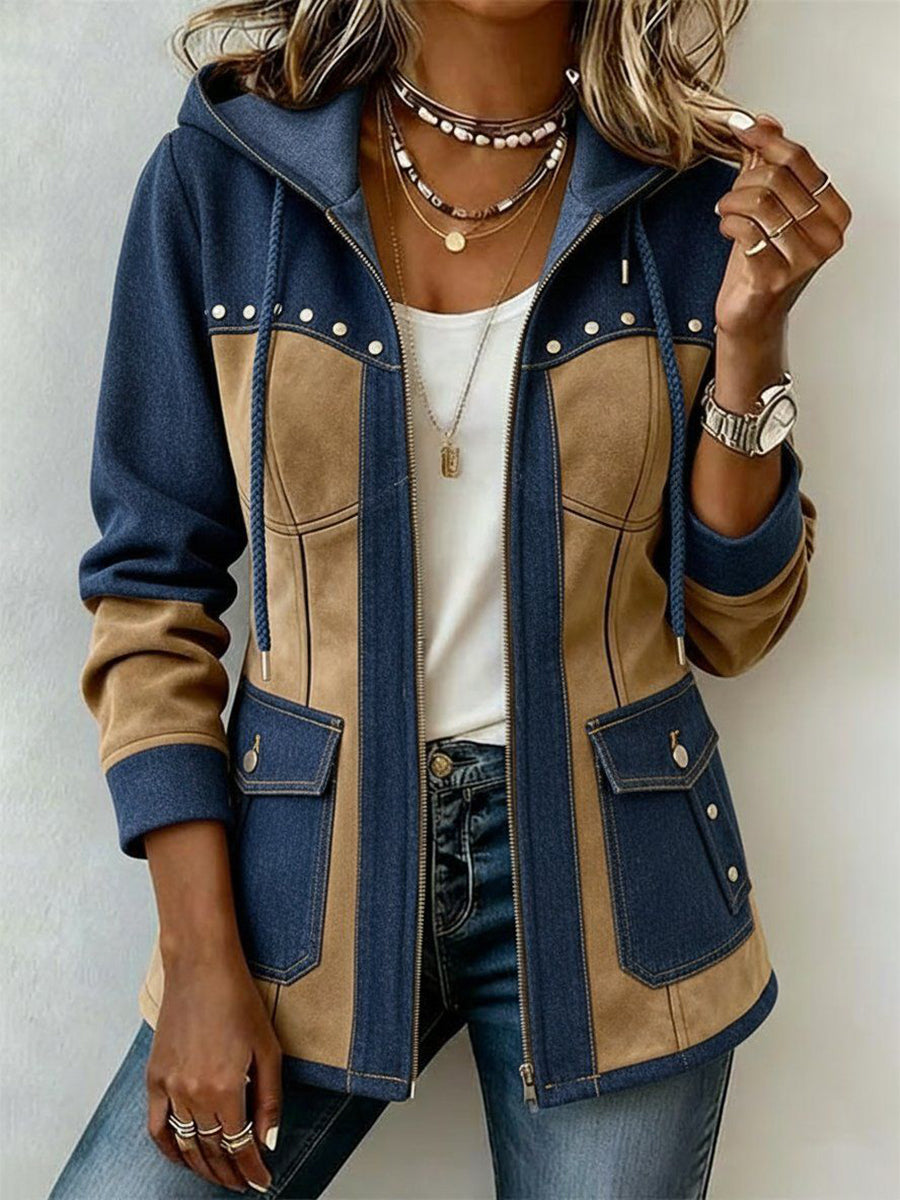 Camille | Veste à capuche style patchwork
