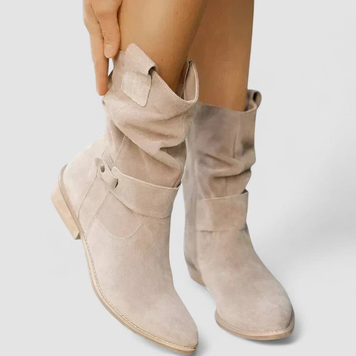 Nadine | Bottes mi-mollet à bride et fermeture éclair